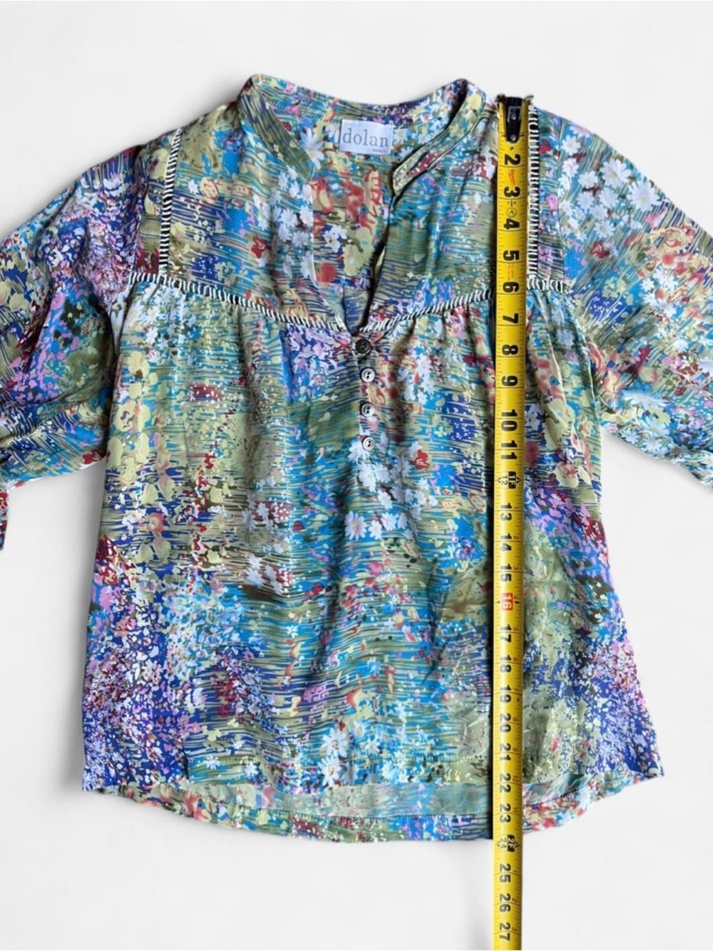Anthropologie DOLAN Flowering Pastures 100% Silk Cottagecore Garden Blouse Sz S - Picture 5 of 8